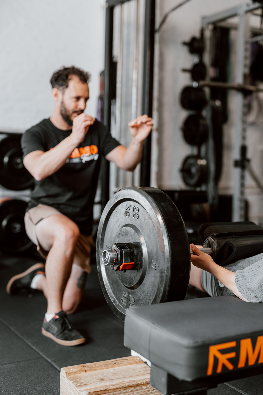 Strength session captured in action