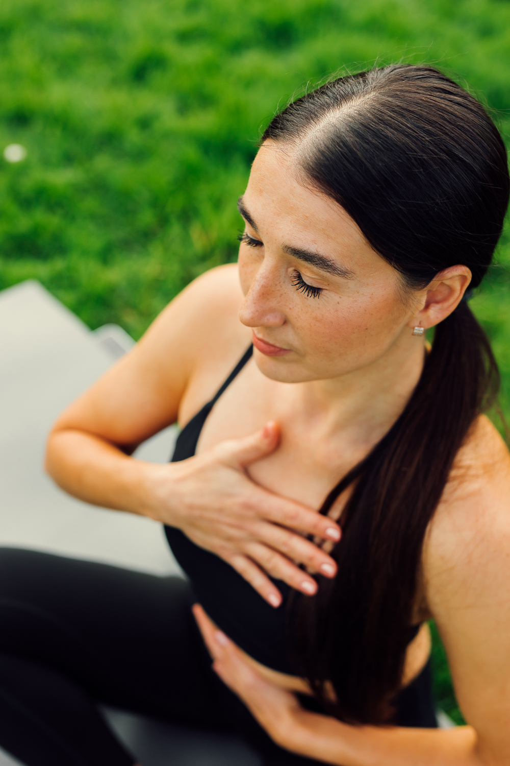 Yoga movement portrait at sunset