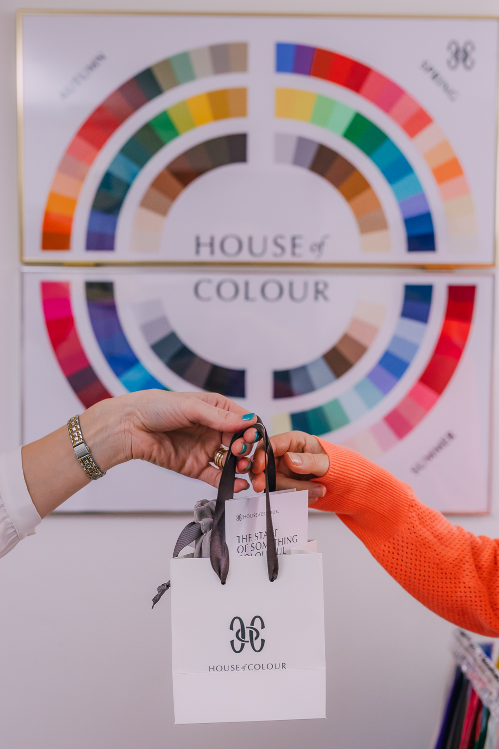 Client styling moment during a colour consultation