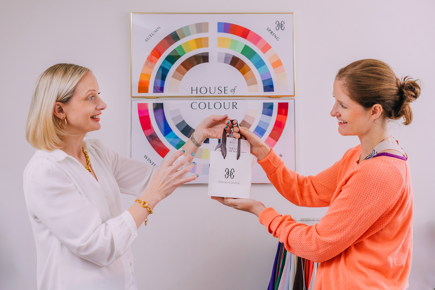 Warm portrait with Michaela's colour consultancy materials