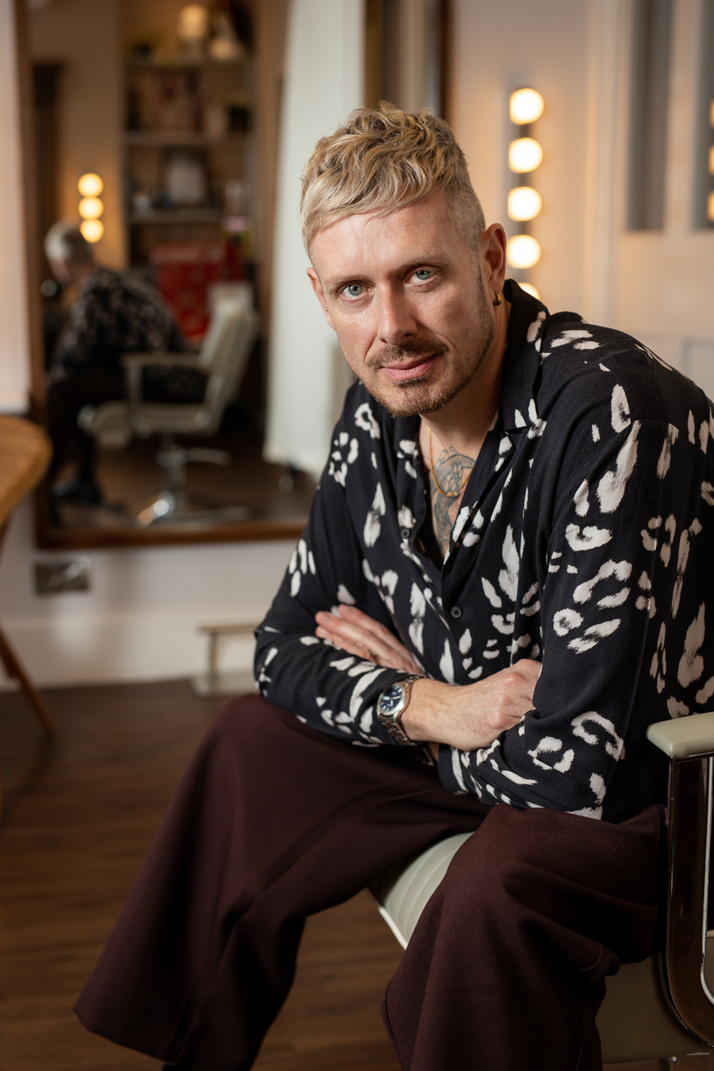Oliver Blackaby in an editorial portrait with direct eye contact