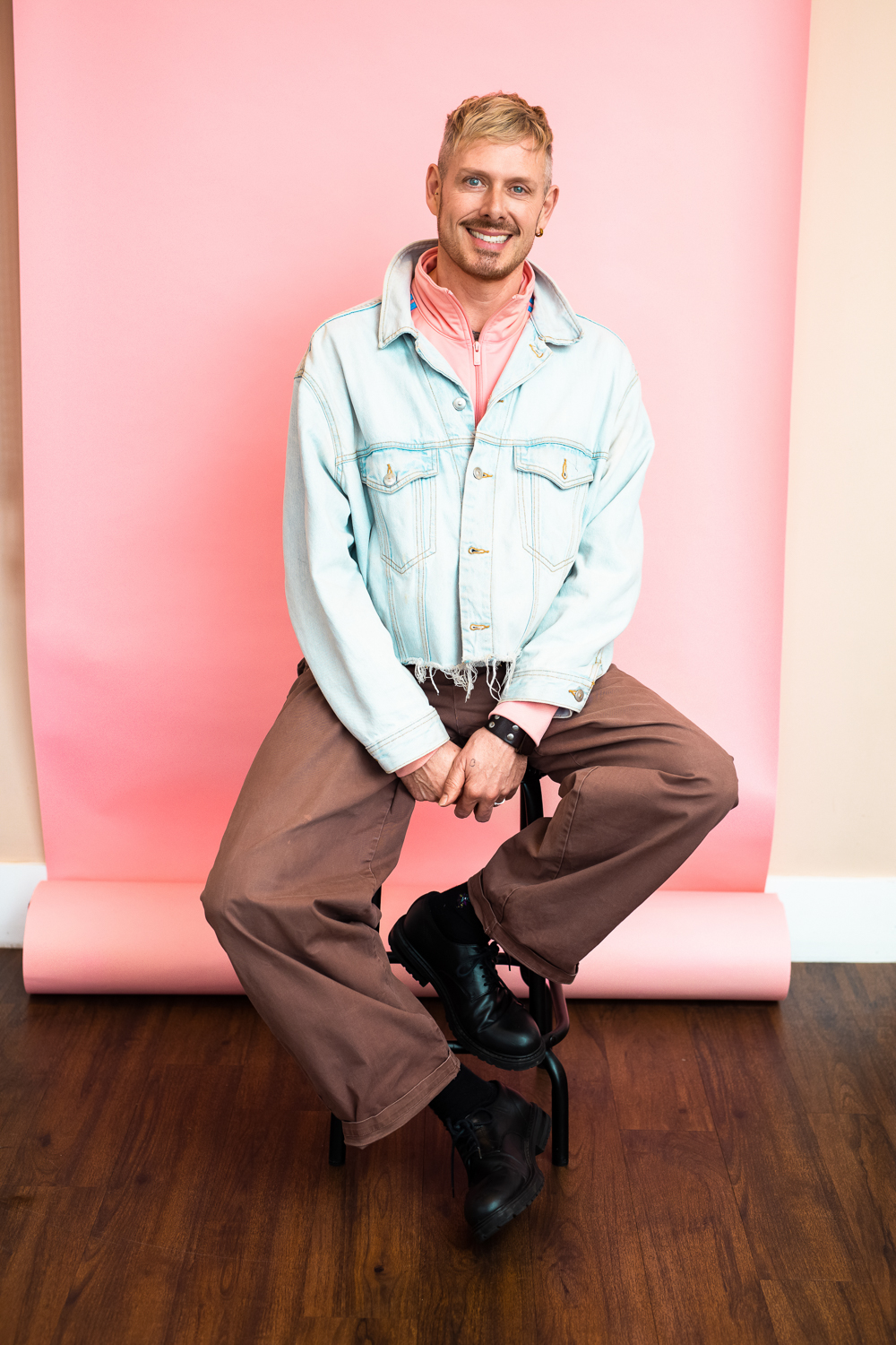 Oliver photographed in a clean interior space