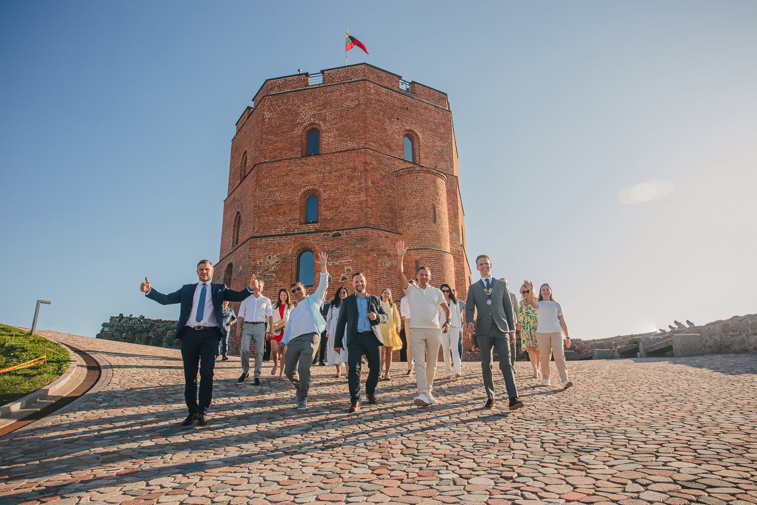 Group portrait during a team gathering