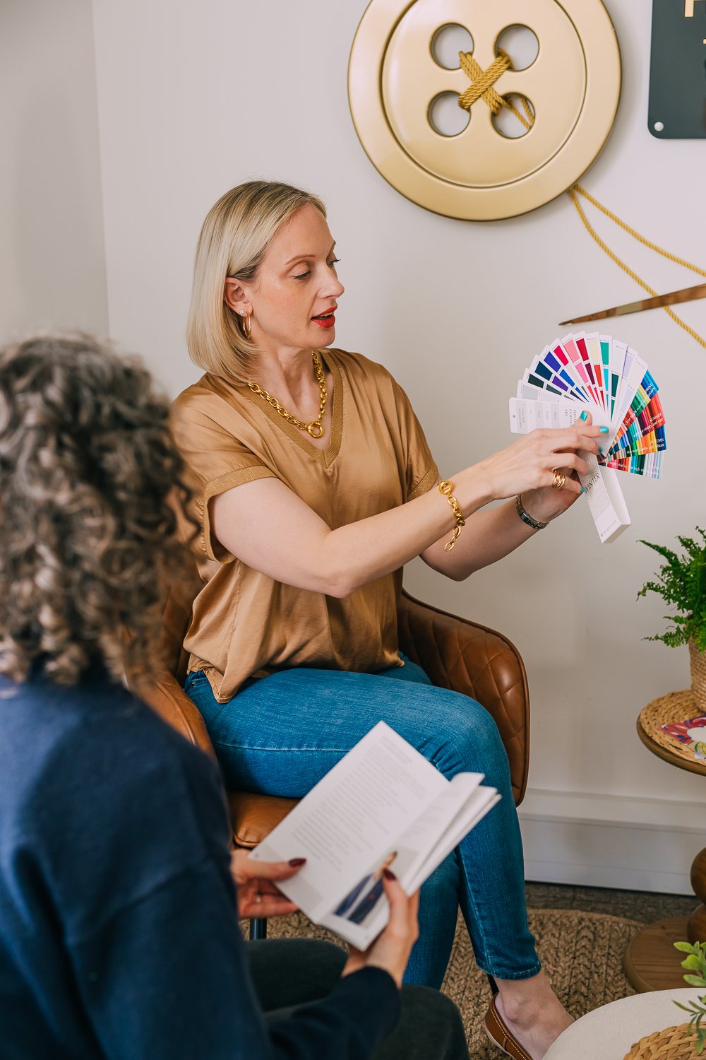 Colour-led client consultation in progress