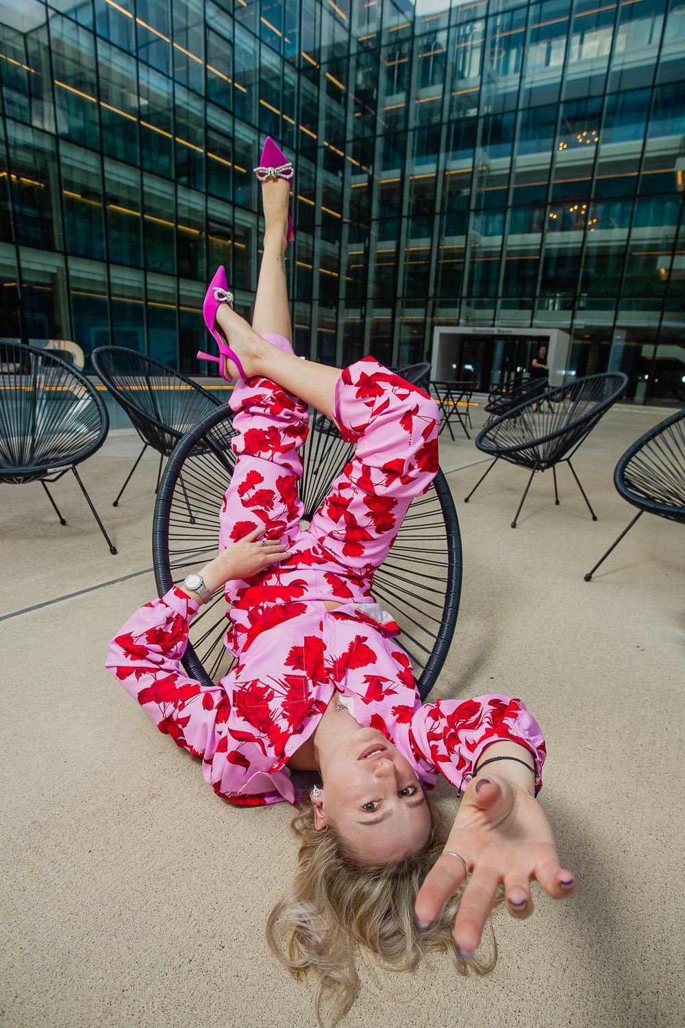 Fashion-led movement portrait for a personal brand