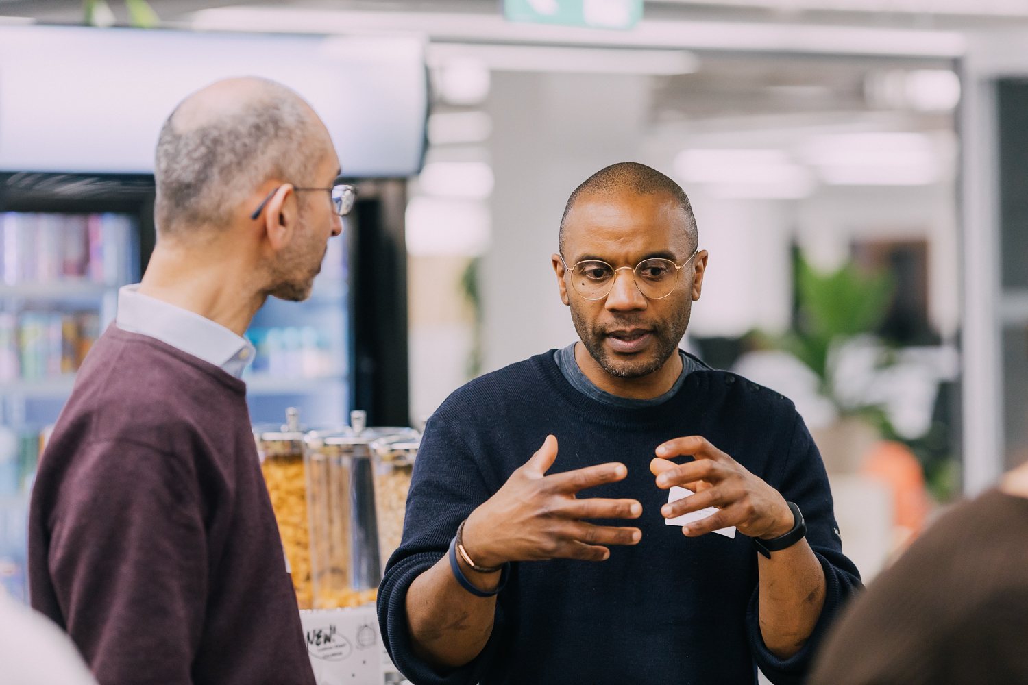 Speaker in conversation at a premium business event