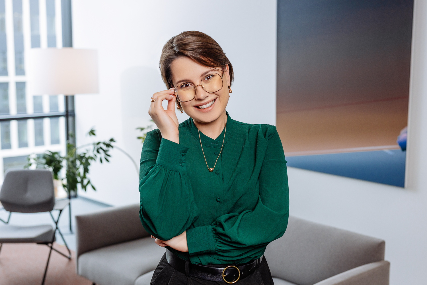 Clean editorial portrait with natural light