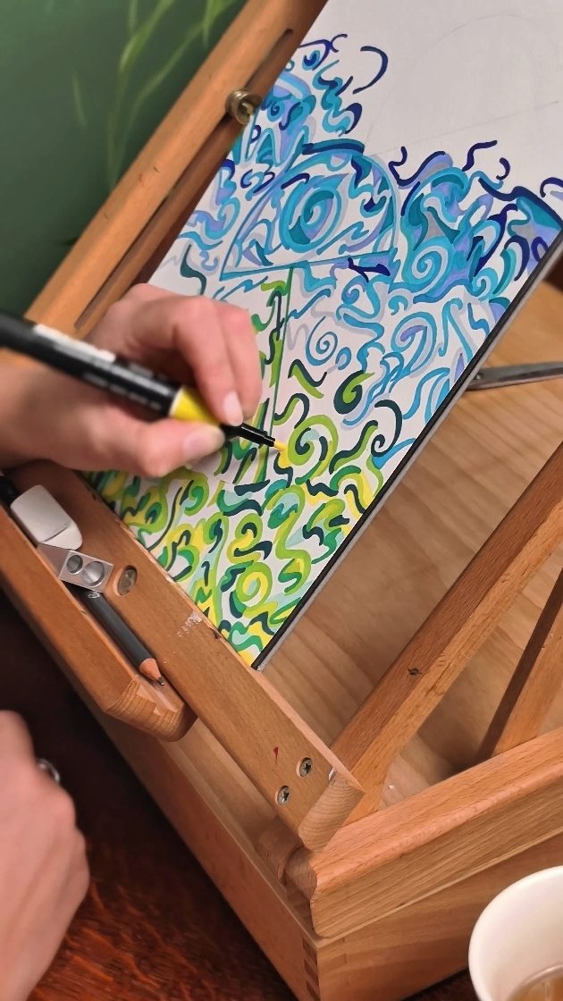 Creative professional sketching in a studio